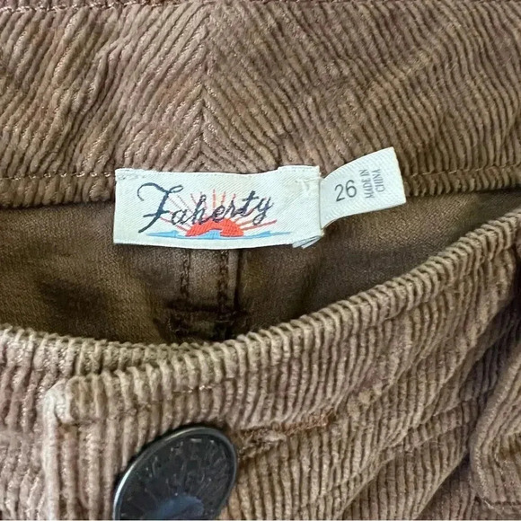 Faherty Julianne dyed corduroy straight leg pants jeans 26 organic cotton fall - Picture 4 of 9